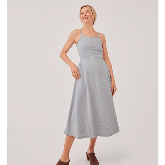 BOGO! NWT Pact Organic ‘Fit & Flare’ midi dress with pockets - Picture 9 of 15